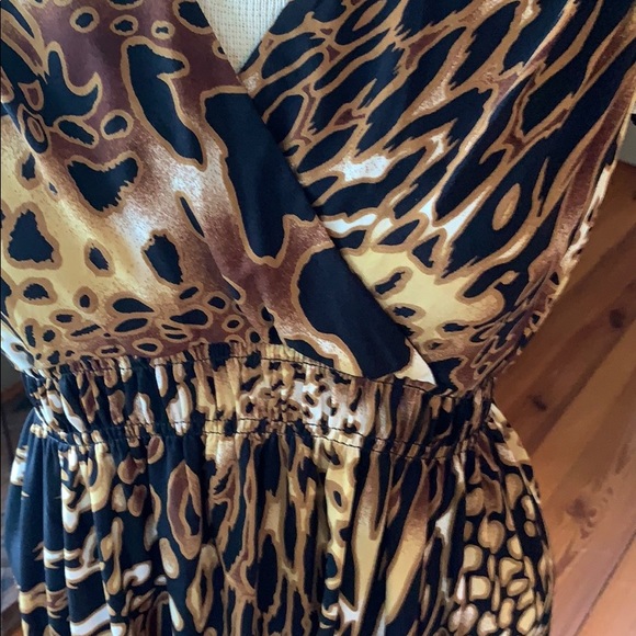 Spense Black/Brown/Gold/White Dress Size 10 - Picture 3 of 5